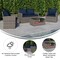 Merrick Lane Atlas 4 Piece Patio Set Contemporary Loveseat, 2 Chair and Coffee Table Set with Back Pillows and Seat Cushions